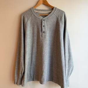 L.L.Bean Men's Waffle Knit Henley Shirt, Heather Grey, XXL Regular